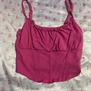 Pink Sleeveless Crop Top